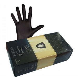 Перчатки Safe&Care, размер M (7-8) нитриловые чёрные (100шт.), Sempermed
