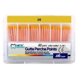 Штифты гуттаперчивые, конус 06 ISO 20 (60шт.), Meta