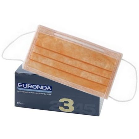 Маски медицинские оранжевые (50шт.), Euronda