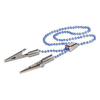 Зажим регулируемый для салфеток с цепочкой, синий (1шт.), Кристидент