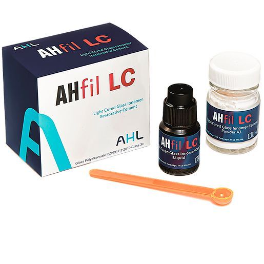 AHfil LC цвет A3 - цемент светоотверждаемый стеклоиномерный (15гр.6мл.), AHL