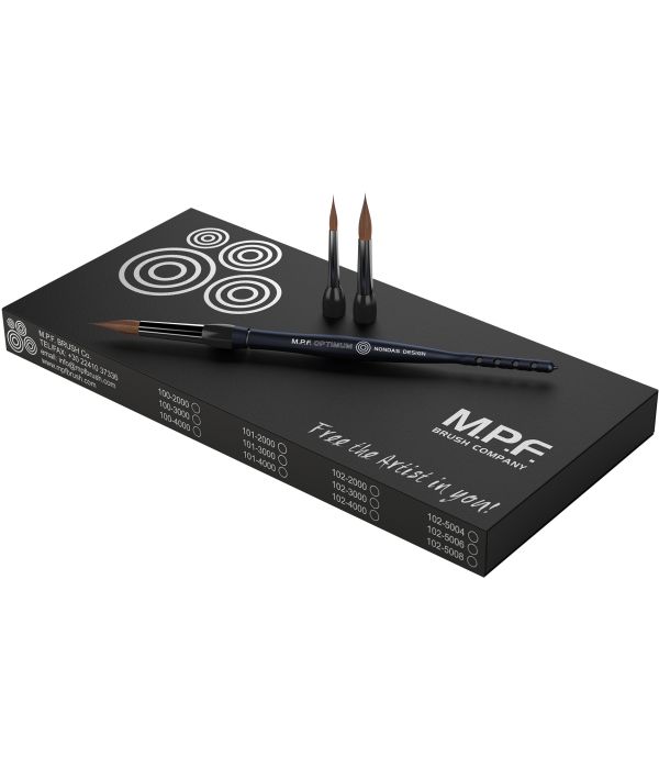 Кисть Optimum тёмно-синяя - набор (№4;№6;№8), MPF