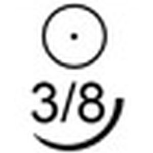 ЕвроЛен 5/0 колющая игла (13мм.), 3/8 окружности, длина нити 75см. (12шт.), EuroType