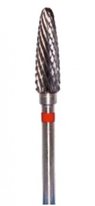 Фреза ТВС F040DM, конус закругленный, 4мм, двойная насечка, мелкая абразивность — фото товара