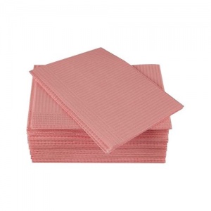 Салфетки нагрудные Премиум 3х-слойные 33*45см, розовые (500шт.), Кристидент