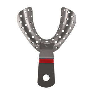 Ложка слепочная, перфорированная, для нижней челюсти, тип #LB, красная, YDM — фото товара