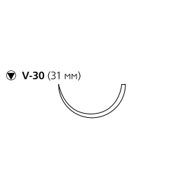 Vicryl W9361 0 колюще-режущая игла (31мм.), 1/2 окружности, длина нити 75см. (12шт.), Ethicon