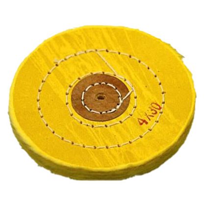 Круг полировочный для шлифмотора бязевый жёлтый, диаметр 4 дюйма, 30 слоёв (1шт.), Songjiang sheshan