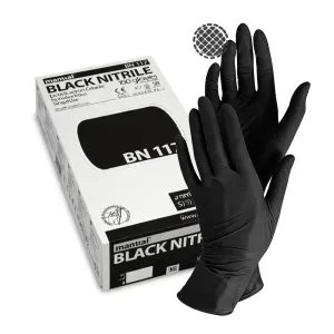 Перчатки Soft Nitrile, размер M (7-8) нитриловые чёрные (100шт.), Heliomed Handelsges — Heliomed, фото