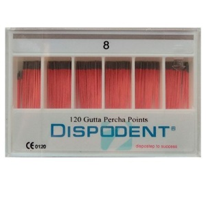 Штифты гуттаперчивые №08 (120шт.), Dispodent