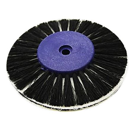 Щётка натуральная чёрная жёсткая, 3-х рядная с бязевыми прослойками, диаметр 85мм (1шт.), Songjiang 