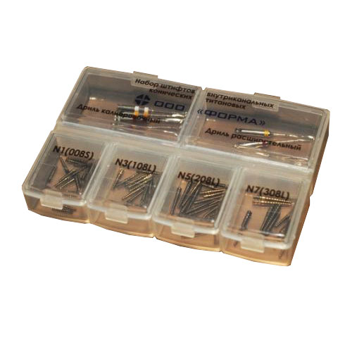 Штифты титановые набор №1 (80шт.+8дрилей), Форма