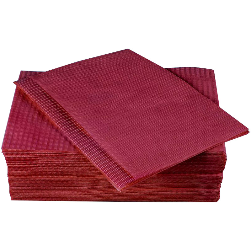 Салфетки нагрудные Премиум интенсив 33*45см, бордовые (500шт.), Кристидент