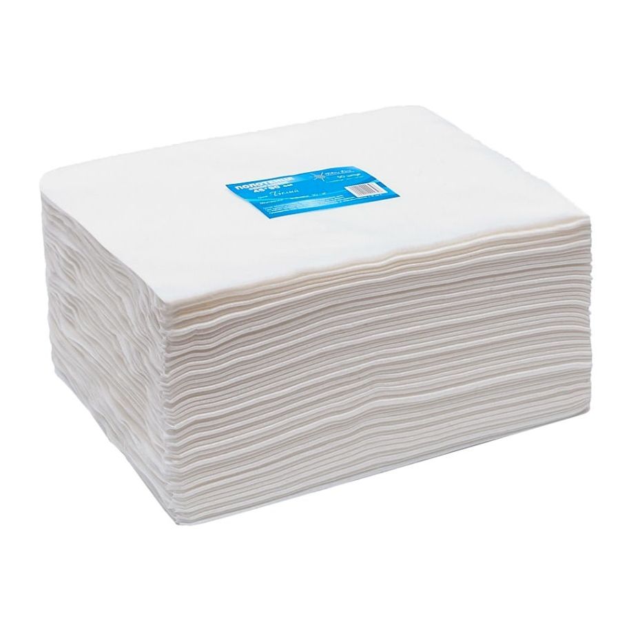 Полотенце одноразовое 35х70 см, цвет Белый (50 шт.), Гекса — фото товара