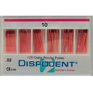 Штифты гуттаперчивые №10 (120шт.), Dispodent