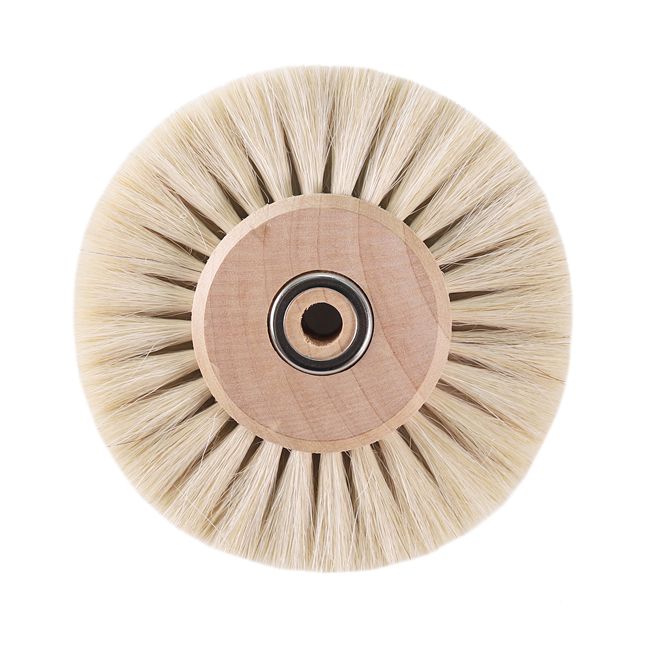 Щётка натуральная белая мягкая, 4-х рядная, диаметр 80мм (1шт.), Songjiang sheshan — фото товара