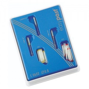 Easy Post набор - желтые и красные 0,8мм. (24шт.+3 развертки), Maillefer