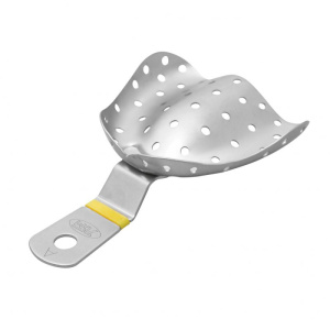 Ложка слепочная, перфорированная, для нижней челюсти, тип #LA, желтая, YDM — фото товара