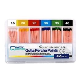 Штифты гуттаперчивые, конус 04 ISO 15-40 (60шт.), Meta