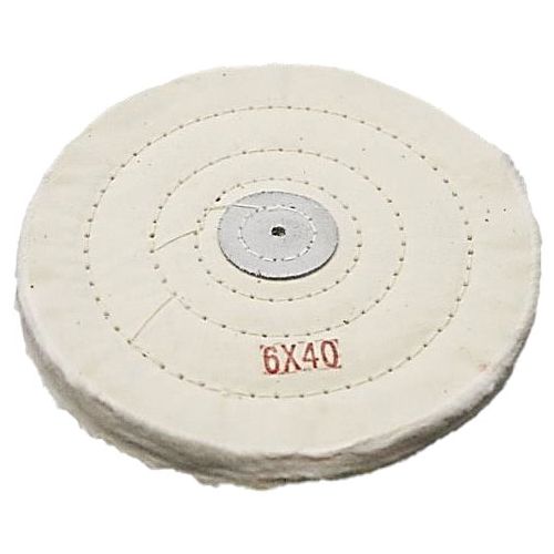 Круг полировочный для шлифмотора бязевый белый, диаметр 6 дюймов, 40 слоёв (1шт.), Songjiang sheshan