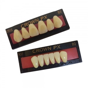 Зубы композитные трехслойные Crown PX Anterior - фронтальные