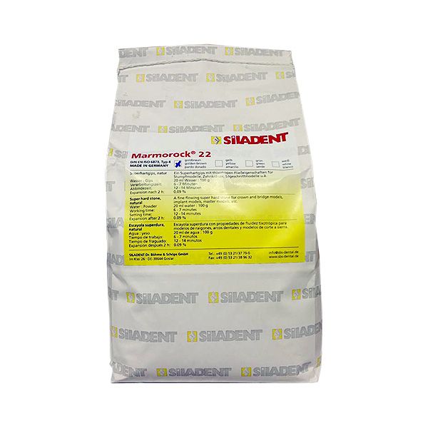 Marmorock 22 жёлтый - гипс 4 класса (5кг.), Siladent