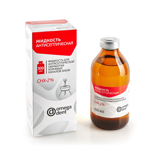 Жидкость для антисептической обработки каналов - хлоргексидин 2% (300мл.), Омега