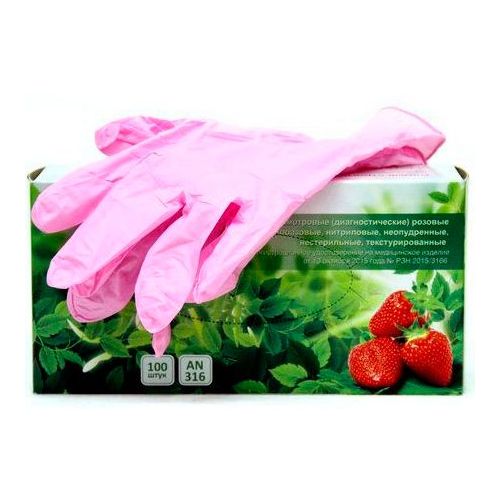 Перчатки Sempermed, размер L (8-9) нитриловые розовые (100шт.), Top Glove