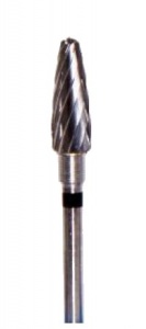 Фреза ТВС F040SSC, конус закругленный, 4мм, одинарная насечка, суперкрупная абразивность — фото товара