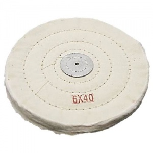 Круг полировочный для шлифмотора бязевый белый, диаметр 6 дюймов, 40 слоёв (1шт.), Songjiang sheshan