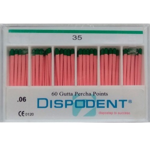 Штифты гуттаперчивые конус 06 №35 (60шт.), Dispodent