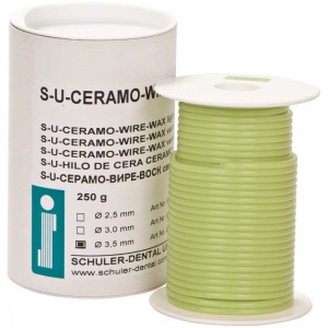 Восковая проволока 3,0мм. светло-зелёная для пресс керамики (250гр.), Schuler
