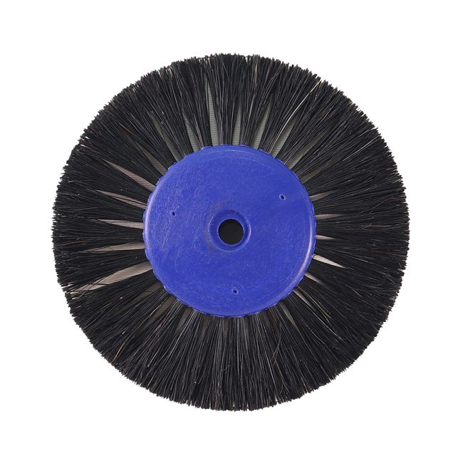 Щётка натуральная чёрная жёсткая, 3-х рядная с бязевыми прослойками, диаметр 85мм (1шт.), Songjiang — фото товара