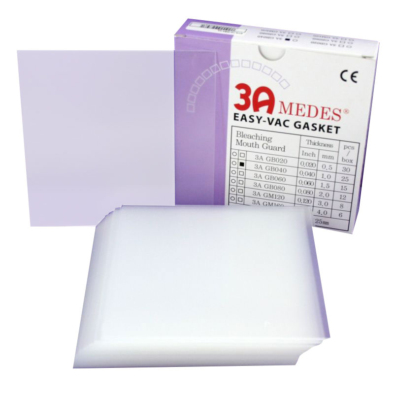 Пластины мягкие EV Gasket для капп, квадратные, Bleaching020 (127*127*0,5мм) 30шт., 3A Medes