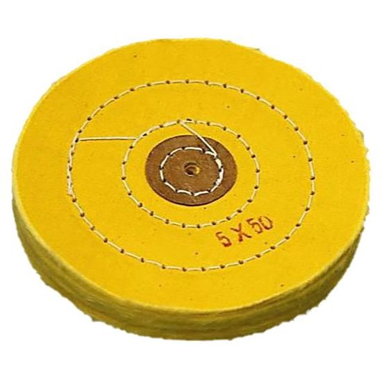 Круг полировочный для шлифмотора бязевый жёлтый, диаметр 5 дюймов, 50 слоёв (1шт), Songjiang sheshan