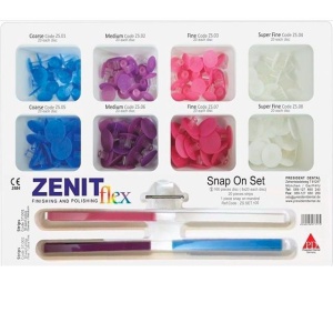 Диски Zenit flex Snap On - набор, диски (160шт.), штрипсы (20шт.), дискодержатель, President Dental 