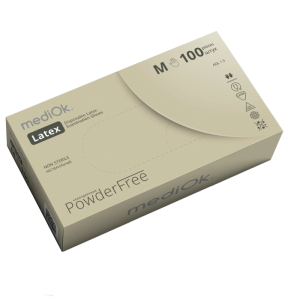 Латексные перчатки Latex PF, неопудренные, размер L (100шт.), mediOK — фото товара