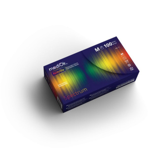 Нитриловые перчатки Spectrum, неопудренные, разноцветные, размер L, mediOK — фото товара