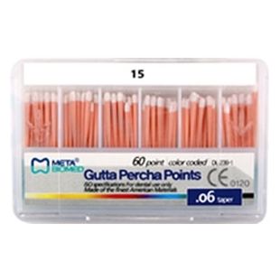 Штифты гуттаперчивые, конус 06 ISO 15 (60шт.), Meta — фото товара