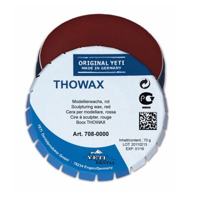 Воск моделировочный Thowax, полупрозрачный красный (70гр.), Yeti — фото товара