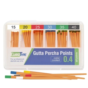 Штифты гуттаперчивые конус 04 №15-40 (60шт.), EuroType