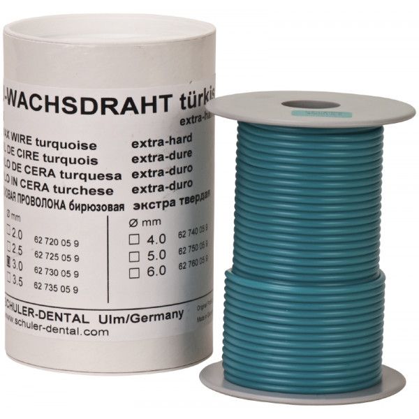 Восковая проволока 2,0мм. бирюзовая экстра твёрдая (250гр.), Schuler