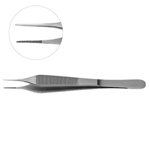 Пинцет из нержавеющей стали Micro Adson L прямой, длина 150 мм, толщина кончика 0,8 мм, YDM — фото товара