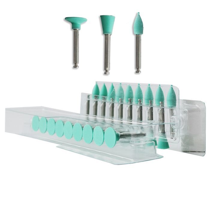 Полир Ensmart Pin метал. ножка - ассорти зелёные средние силиконовые (30шт.), Kagayaki — фото товара