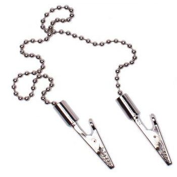 Зажим для салфеток с цепочкой, серебристый (1шт.), Кристидент