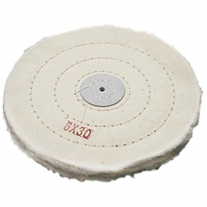 Круг полировочный для шлифмотора бязевый белый, диаметр 6 дюймов, 30 слоёв (1шт.), Songjiang sheshan