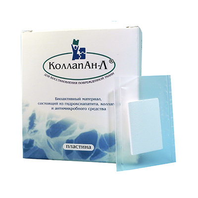 Коллапан Л пластина №1 (мембрана) 1х20х30мм., Интермедапатит