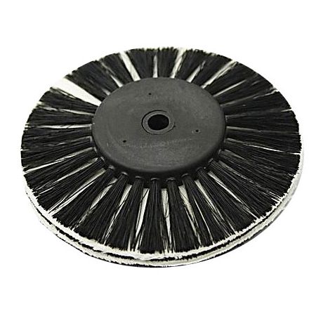 Щётка натуральная чёрная жёсткая, 3-х рядная с бязевыми прослойками, диаметр 85мм (1шт.), Songjiang 