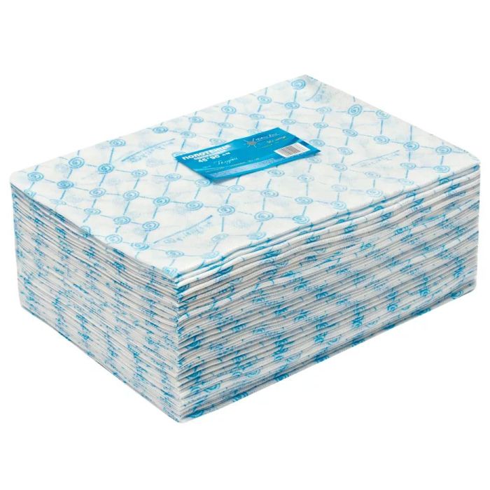 Полотенце одноразовое 35*70см, цвет голубой (50шт.), Гекса — фото товара