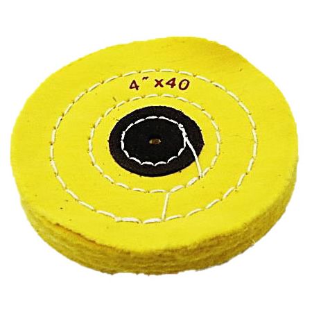 Круг полировочный для шлифмотора бязевый жёлтый, диаметр 4 дюйма, 40 слоёв (1шт.), Songjiang sheshan